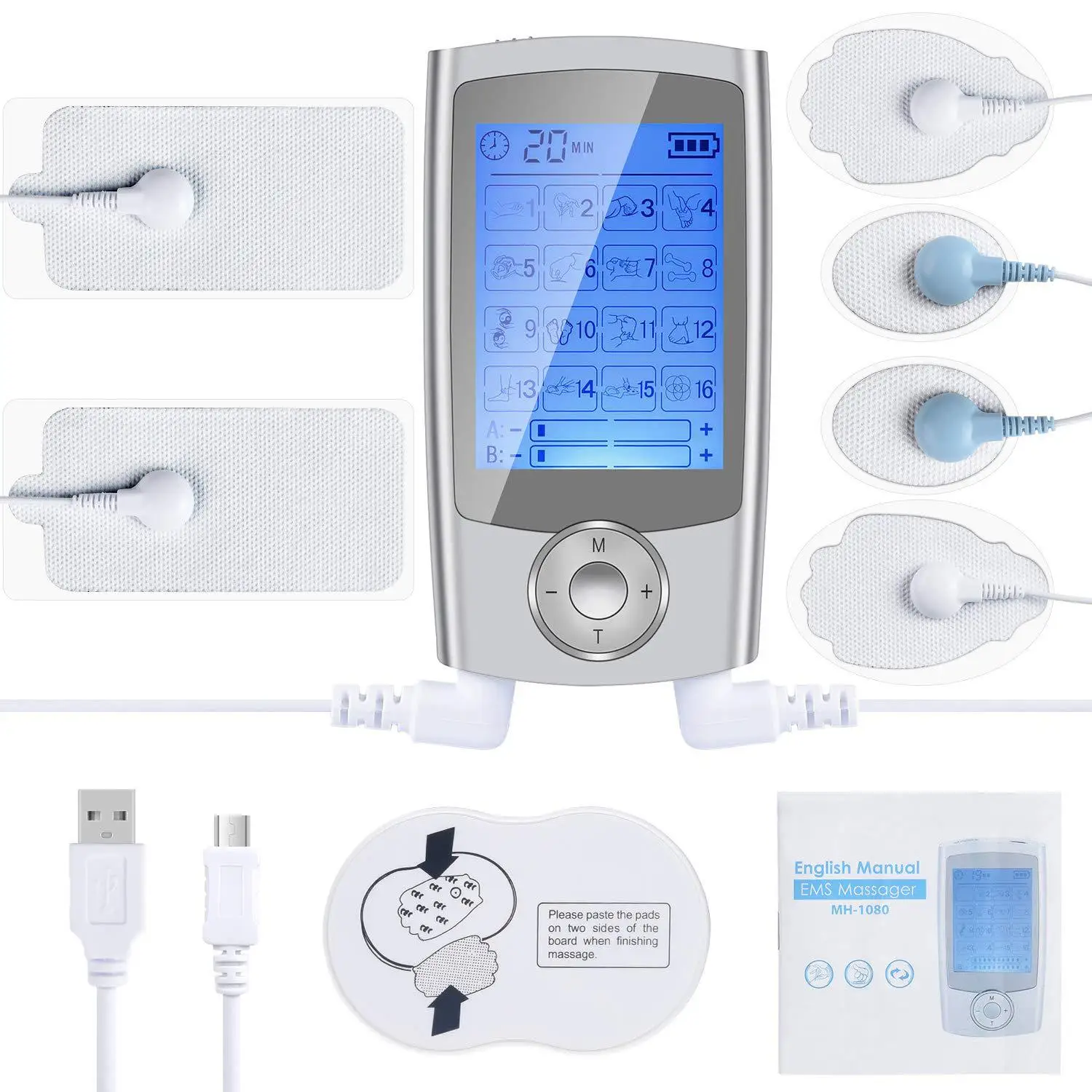 2021 New Invention Tens + Ems Unit Muscle Stimulator For Pain Relief & Arthritis & Muscle