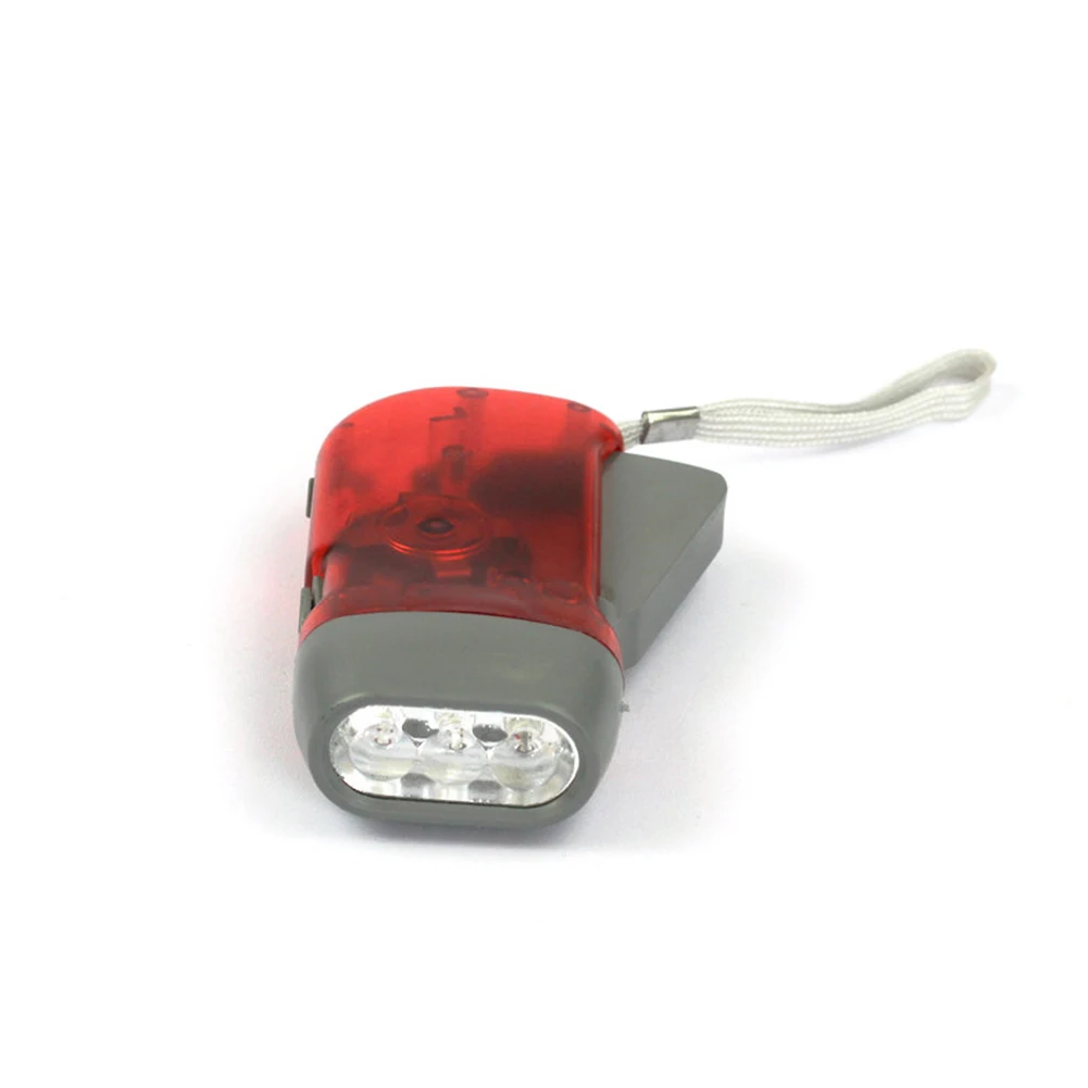 Red No Battery Hand Pressing Crank Squeeze Recharge 3 LED Emergency FLASHLIGHT