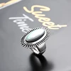 New Arrival Large Oval Black Stone Adjustable Shell Vintage Rhinestone Ring Apply To Women Party Birthday Gift