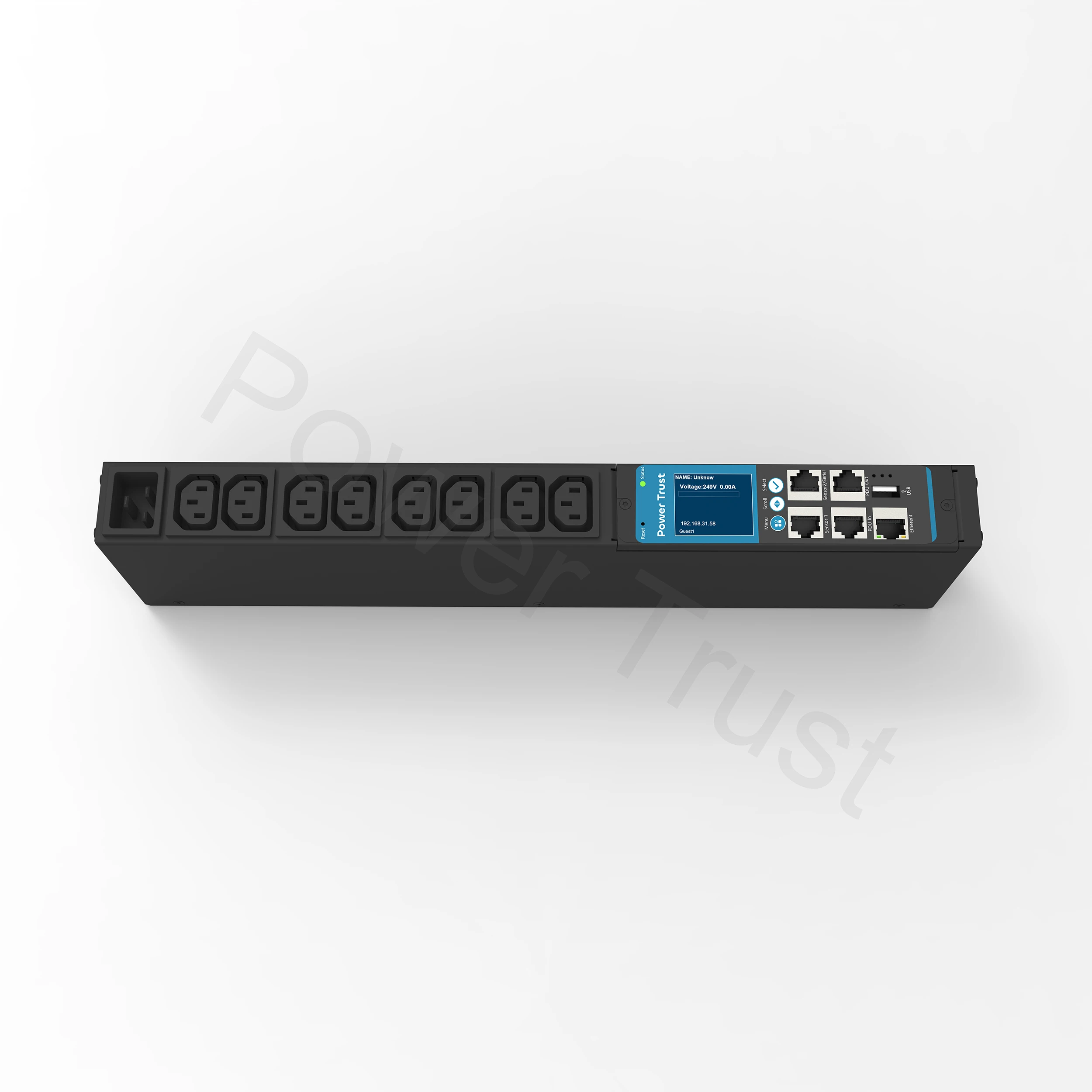 Powertrust 1u Smart Pdu Metered Input 1phase 16a 100-240v Network Ip ...