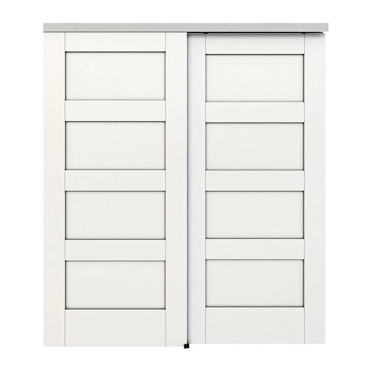 72 Inch Aluminum Track Interior Bypassing Sliding Wooden Door System ...
