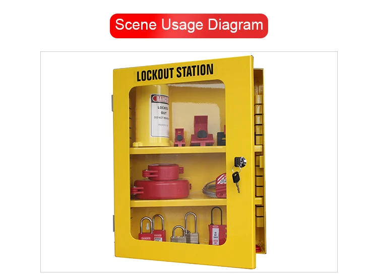 Wall Mounted Hardened Yellow Steel Safety Group Combination Management Lockout Tagout Station