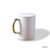 11OZ custom logo graceful porcelain creamy white golden handle office home tea cup coffee mug with lid for hear preservation