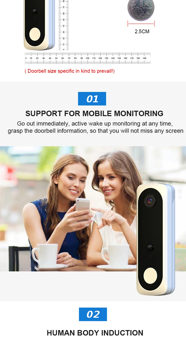 Private Tooling 14 days Cloud Storage 1080P Wifi Video Doorbell Camera with Face Recognition Function