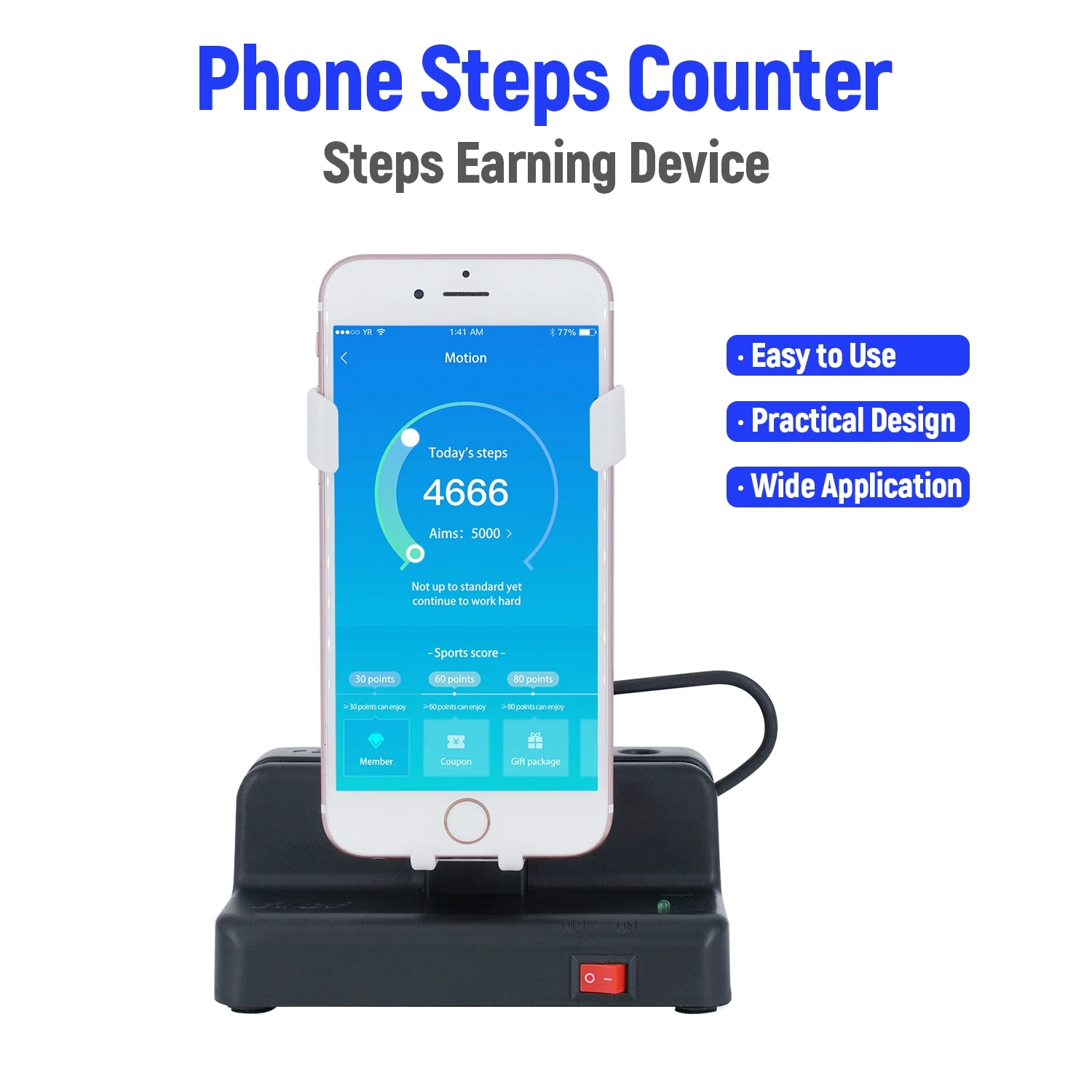 Automatic Steps Earning Device black/white Mobile Phone/smart Watch