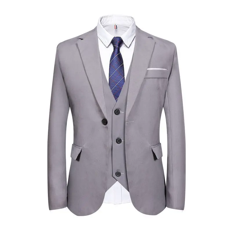 Casual Solid Men's Suits Business Wedding 3 Pieces Suit For Men - Buy 3 ...