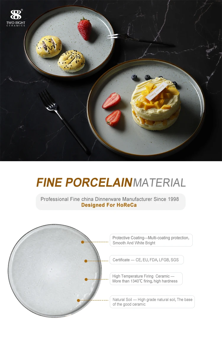 Rustic Restaurant Crokery Dinnerware Sets Plate, Luxury Resort Porcelain Snack Plate, Ceramic Dishes For Restaurant~