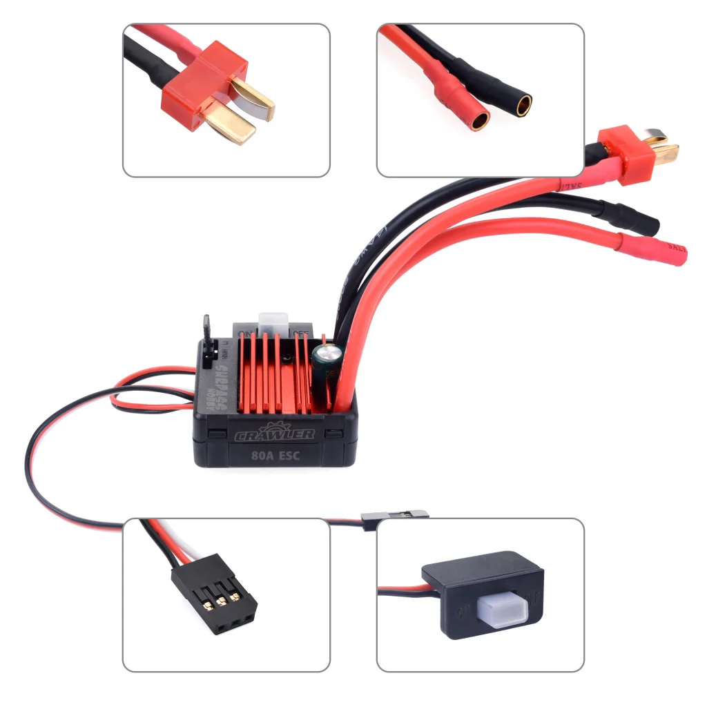 Surpass hobby 80A brushed esc for Crawler car rc car accessories aluminum heat dissipation ESC   for rc zd racing