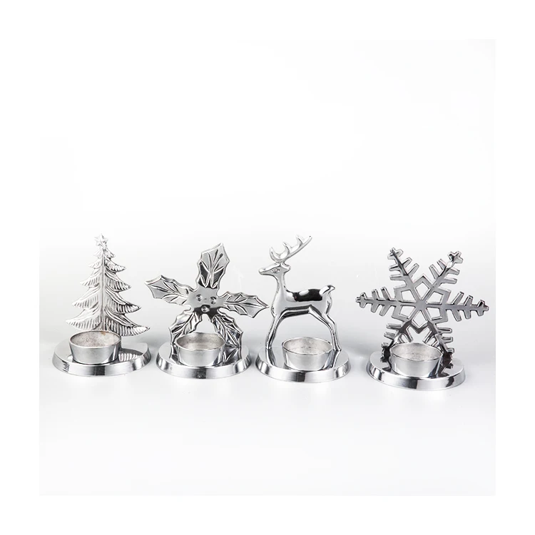Christmas Decorative Silver Metal LED tea light Tealight Candle Holder Votive