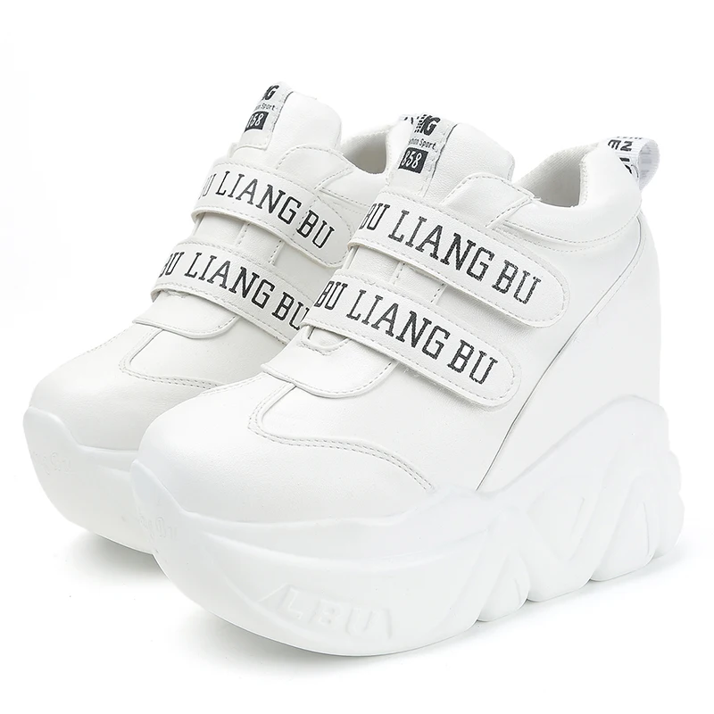 
height increasing women white wedges casual shoes 
