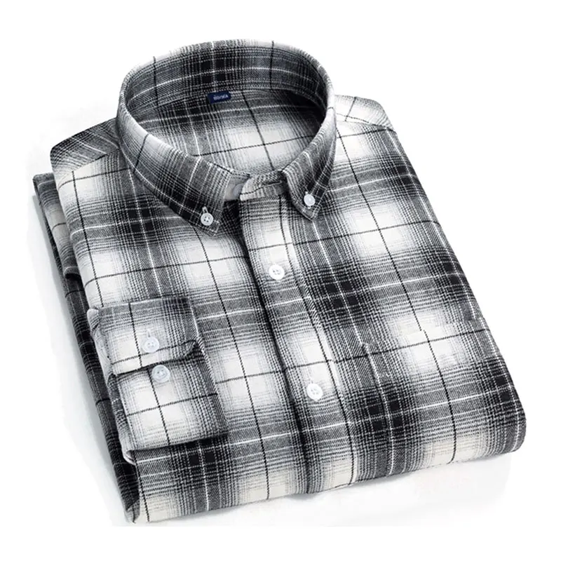 Camicie rosse casual a maniche lunghe Camicia in cotone scozzese fantasia da uomo909_voghion.com