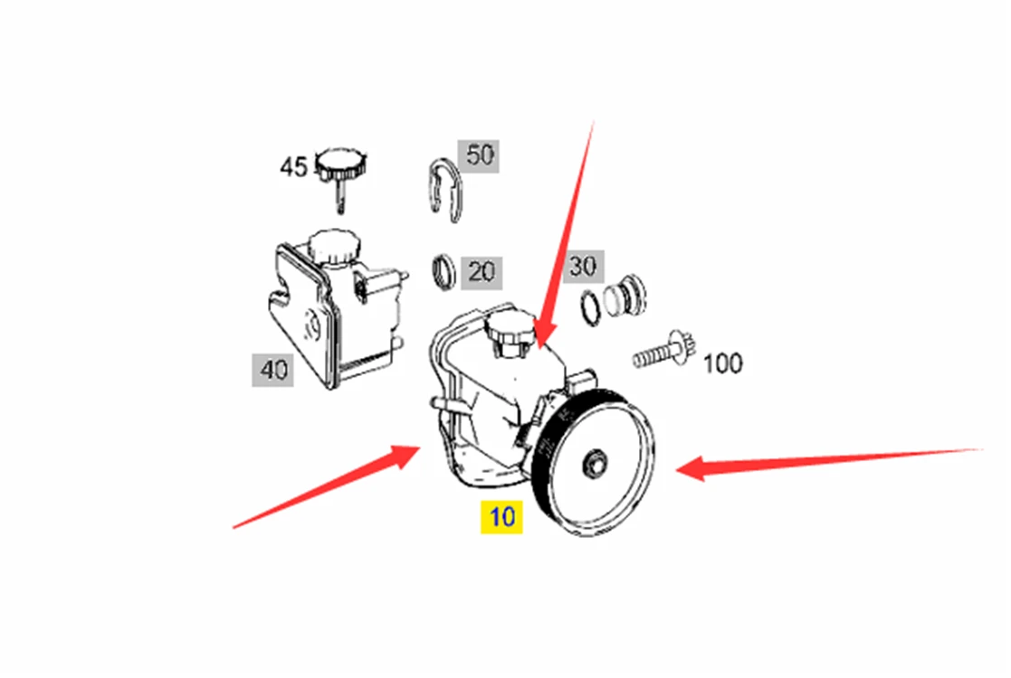 003 466 42 01 W204 W205 C200 W212 Power Steering Pump For Mercedes Benz