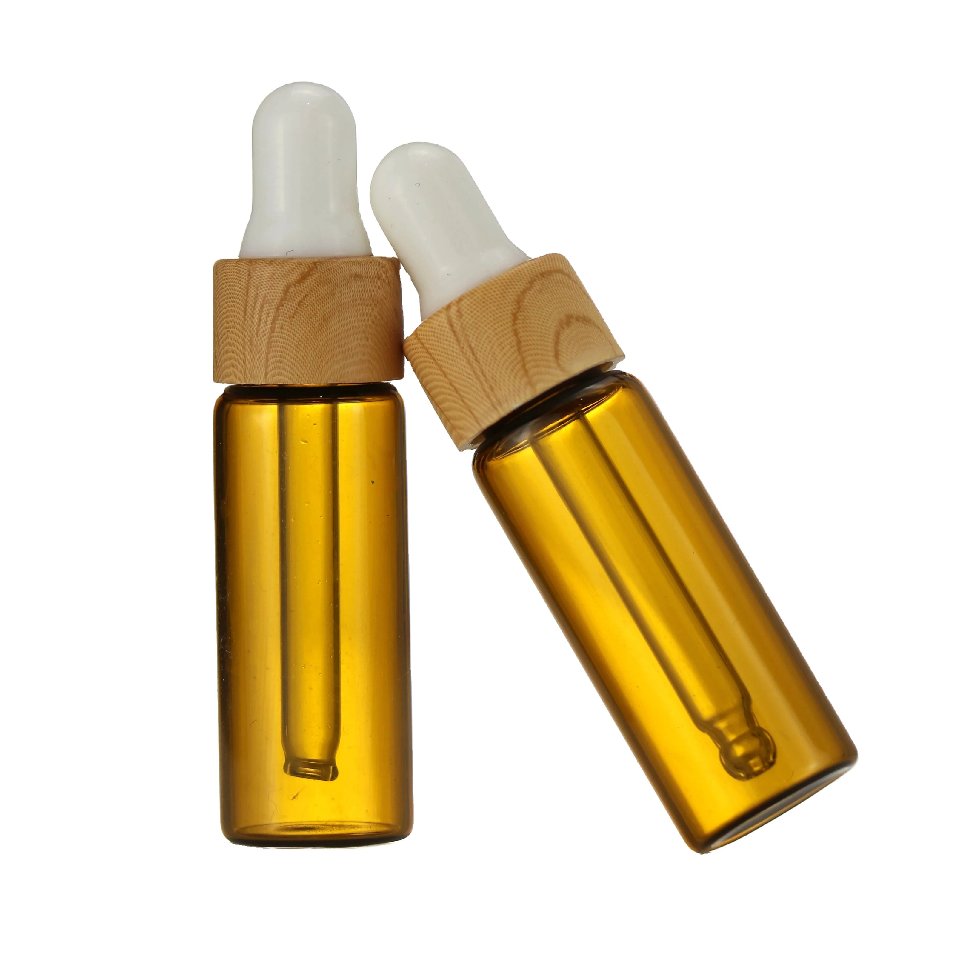 High Quality 1ml 2ml 3ml 5ml Amber Glass Dropper Bottle Essential Cbd Oil Perfume Sample Testing 7302