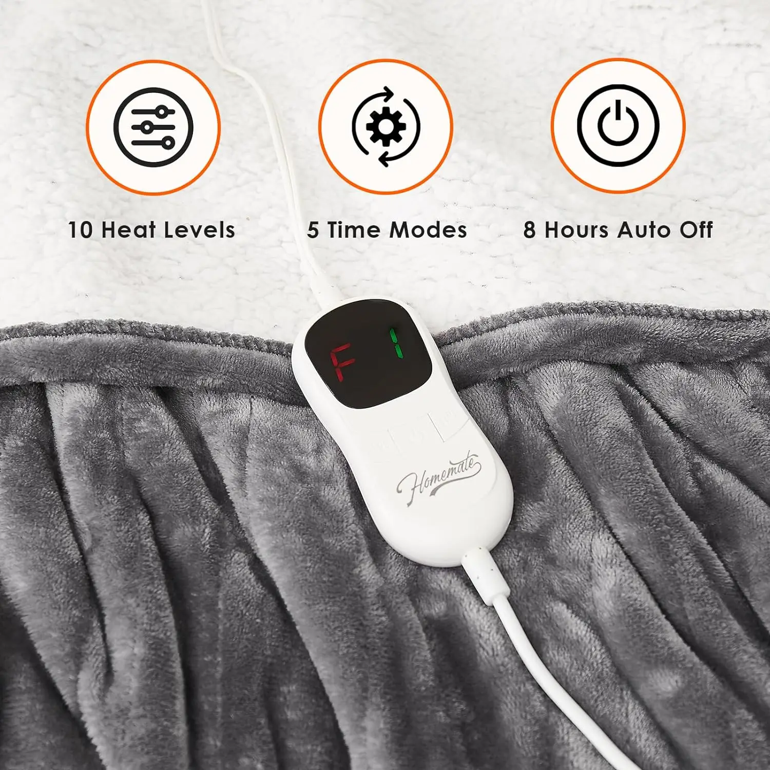 Body Heated Washable Soft Blanket For Back Pain Heating Blanket