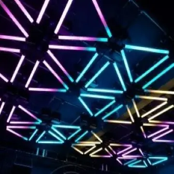 Eastsun  factory sale price  RGB color change pixel tube lifting LED laser stage  lights 3D triangle group