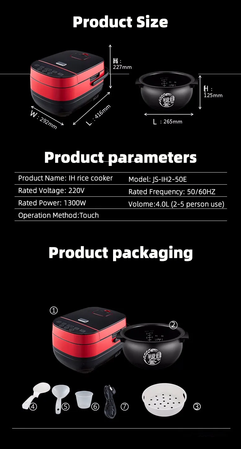 1300w Foshan Ih Pressure Rice Cooker Big Power Cooking Thailand Rice