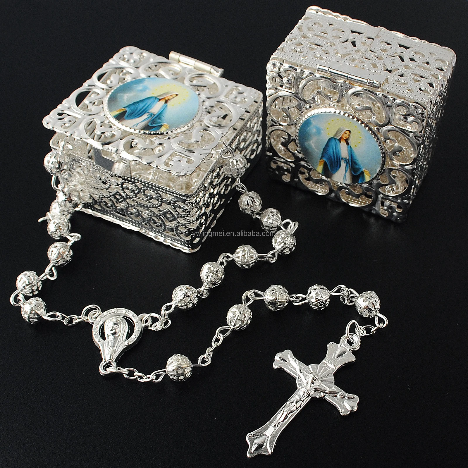 Collana preghiera rosario argento 925 pallini 6 mm necklace silver 925 rosary 