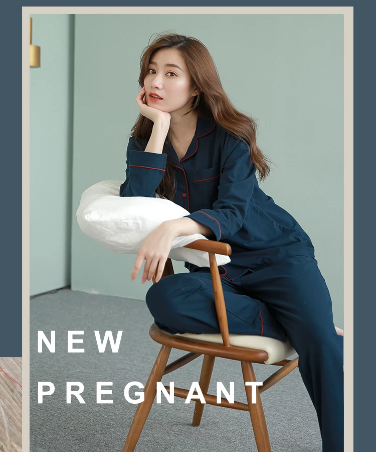 Elegant Long Sleeve Button Breastfeeding Sleepwear Pregnancy Hospital Pajamas Lounge Set.jpg