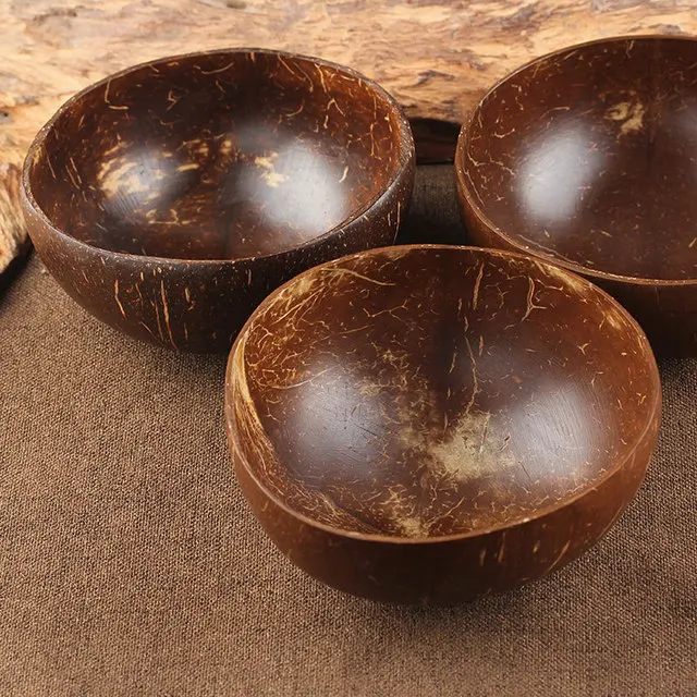 100% Eco-friendly Fruit Salad Noodle Rice Bowl Handicraft Decoration Vietnam Coconut Shell Bowl