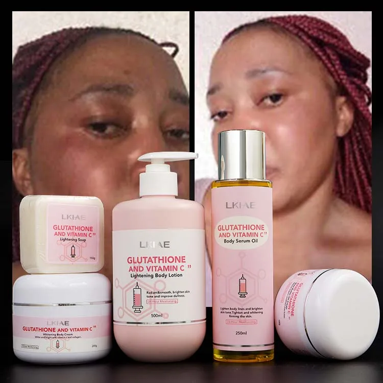 Lkiae Glutathio Skin Care Products Moisturizing Body Lotion Cream Serum Soap Skin Rejuvenation Whitening Skin Care Set