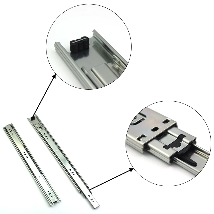 45mm drawer slide 3 fold ball bearing drawer slide drawer roller rail