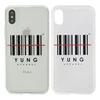simple mirror tpu + acrylic printed case cover 1.8mm thickness bar code design glossy mobile cover for iphone x