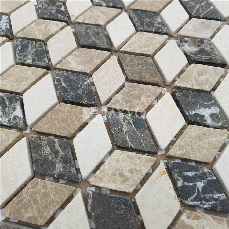 Stone Mosaic Custom Hexagon Tile Backsplash Diamond Mosaic Wall Tiles Golden Select mosaic wall tile