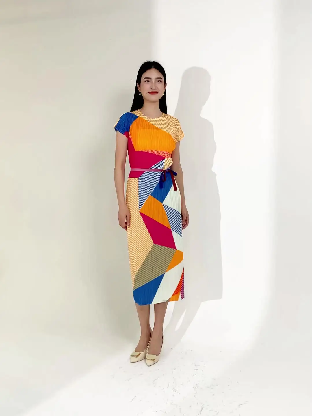 casual geometric dress Bohemian Summer Maxi Dresses for Women 2026 Casual Long Boho Dress Loose Geometric V-Neck Tiered Flowy Dresses Puff Half Sleeve Mid Length Teacher Floral Dress Lounge Swing A-Line Beach Sundress at Amazon