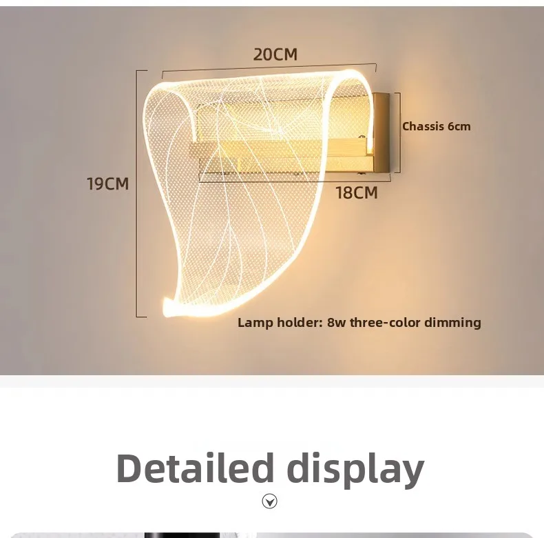 product cross border minimalist modern bedside lamp creative bedroom living room nordic led ultra bright aisle background wall light-17