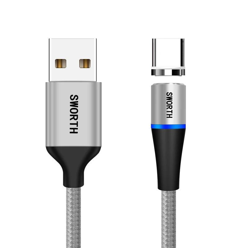 3 in 1 electromagnetic braided USB cable high quality 3 in 1 fast charger cable - ANKUX.COM