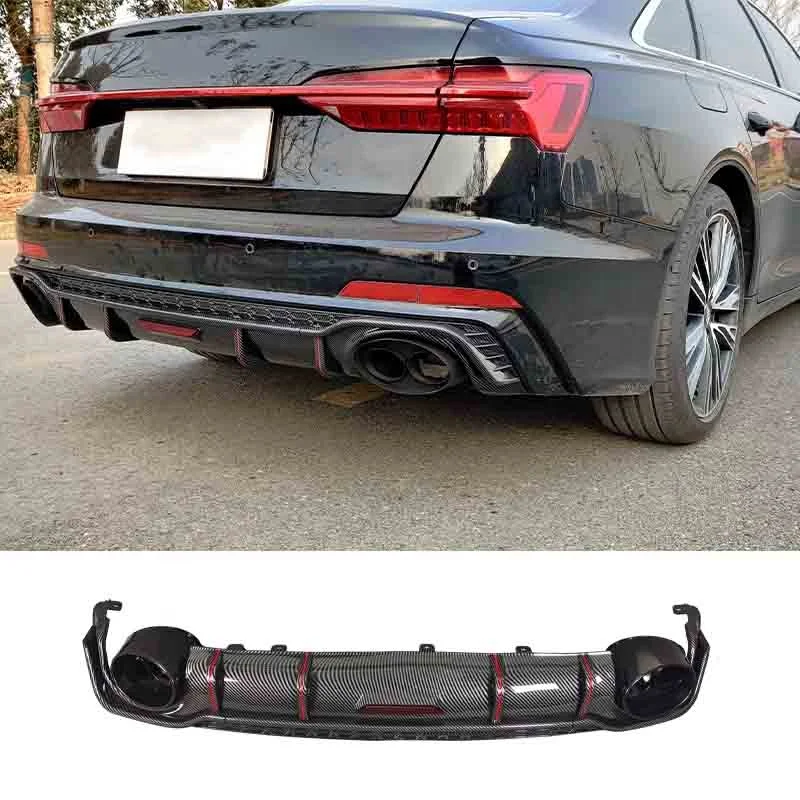 Carbon Fiber Rs6 Rear Diffuser With Tailpipe For Audi A6l C8 High