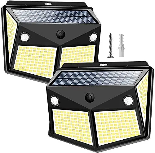 DIFUL Solar Led Light Outdoor Wall Garden Lamp Motion Senser 260 LED Solar Lights Wall Waterproof Security Lamps Wholesale