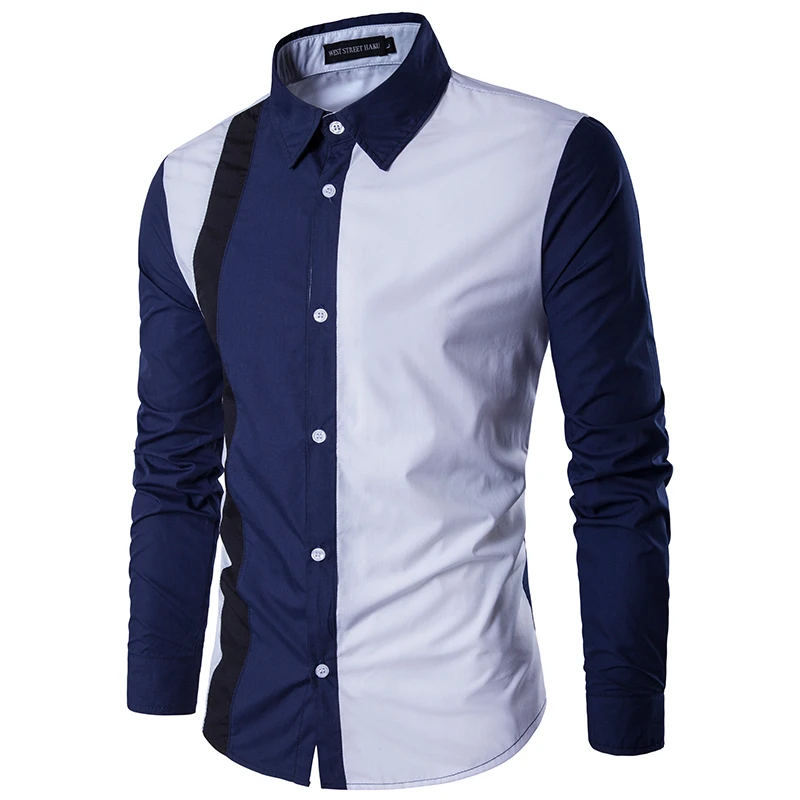 Camicia spici formale casual maschile a manica slim fit camicie in moda coreano tops coseding uomini wear839_voghion.com