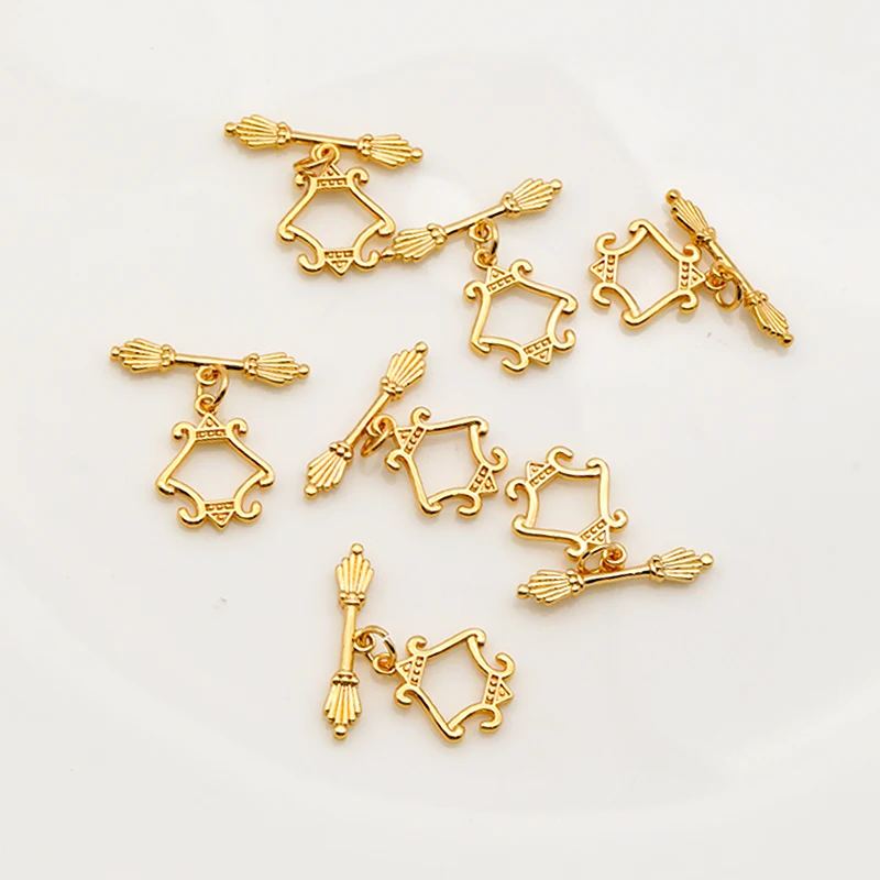 Brass Toggle Clasps Ring Golden Tone Jewelry Findings Tbar For