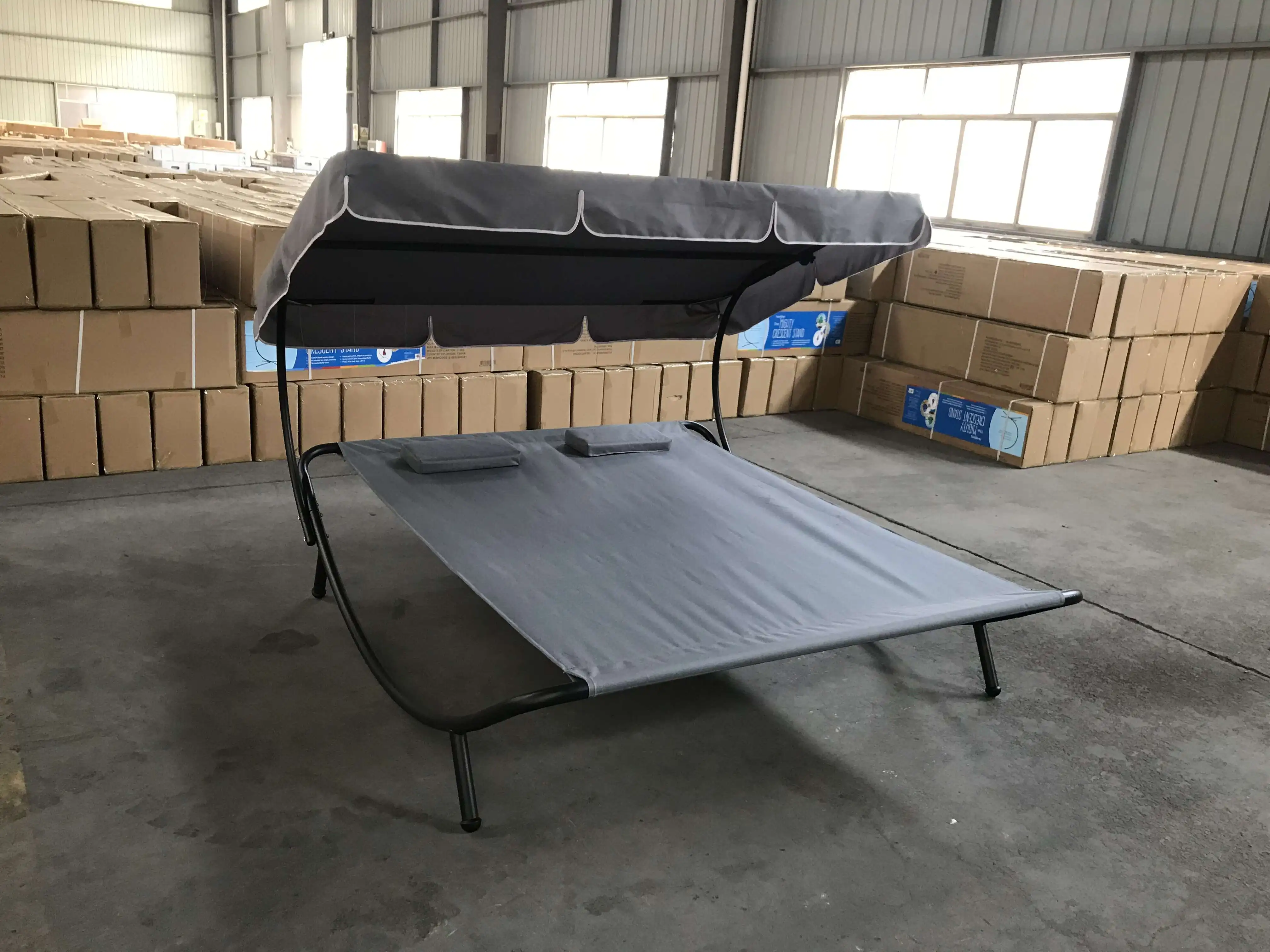 Garden Outdoor Double Portable Durable Steel Stand Chaise Lounge