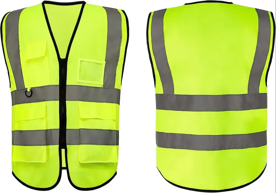 Green Reflective Safety Vest - High Visibility & Waterproof
