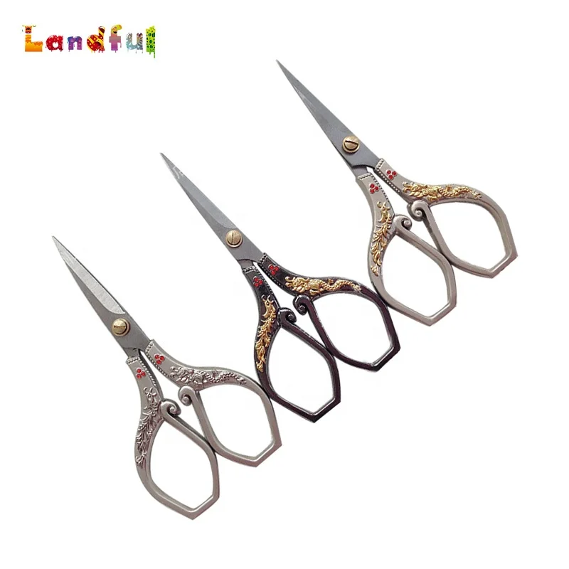 Fancy Scissors European Style Gothic Aesthetic Red Gemstone Sewing ...