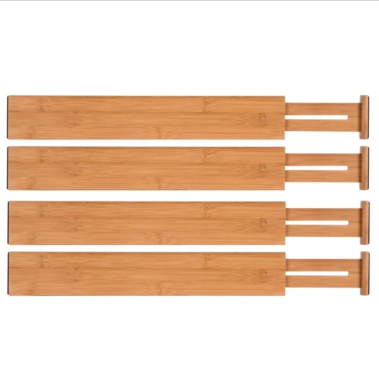Expandable Bamboo Drawer Divider For Kitchenware Adjustable Drawer