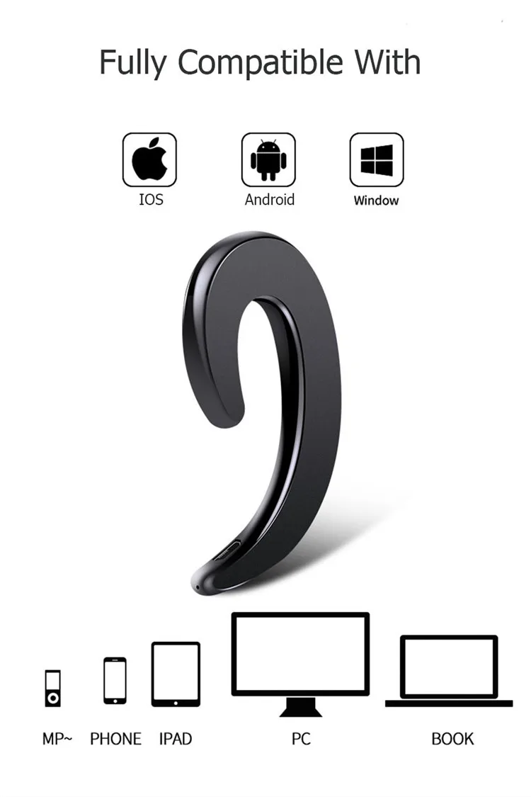 Y12 Ear Hook Bone Conduction cheap Bass Noise Reduction Stereo Airbuds Headset Headphone Wireless Blue tooth Earphone for iPhone