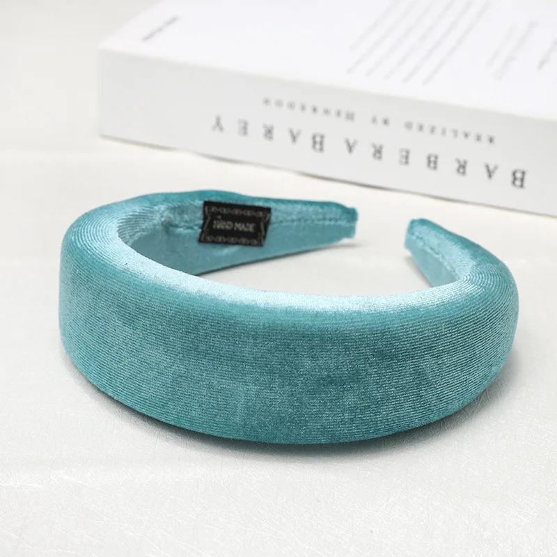 LRTOU Wholesale Ins Hot Sale Hair Accessories Winter Thick Hair Band Sponge Velvet Plain Plastic Headband For Girls