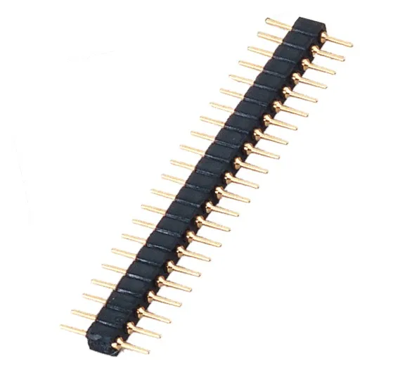 Lycn 2.54mm Sip Ic Socket Male Header Round Machine Pin Connector Solder Type Strip Right Angle
