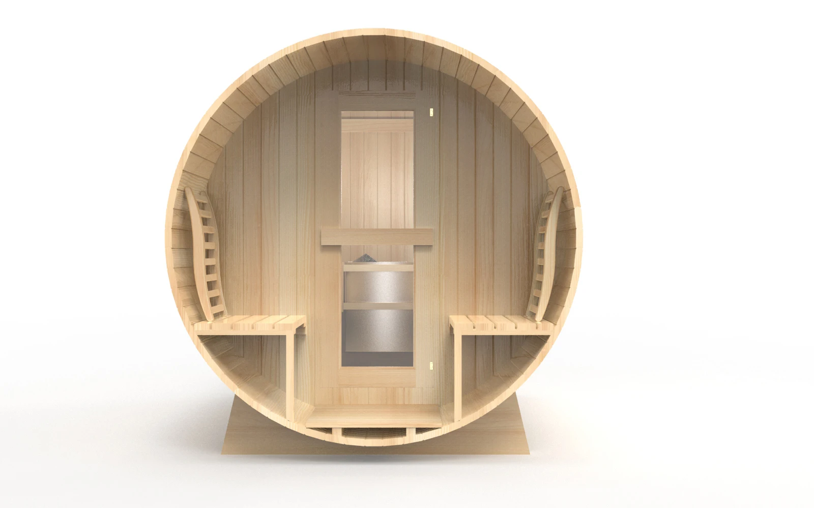 Saunaking Oem Outdoor Barrel Sauna Room Hemlock Traditional Harvia Stove Heater Sauna Spa Room