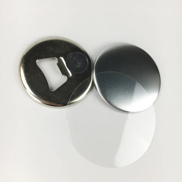 Made in China 58mm Round Bottle Opener Fridge Magnet Magnetic Tin Button Badge Sublimation Blanks
