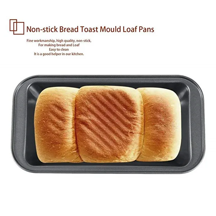 Black Carbon Steel Baking Cake Mold Rectangle Non-Stick Bread Toast Mould Loaf Pans