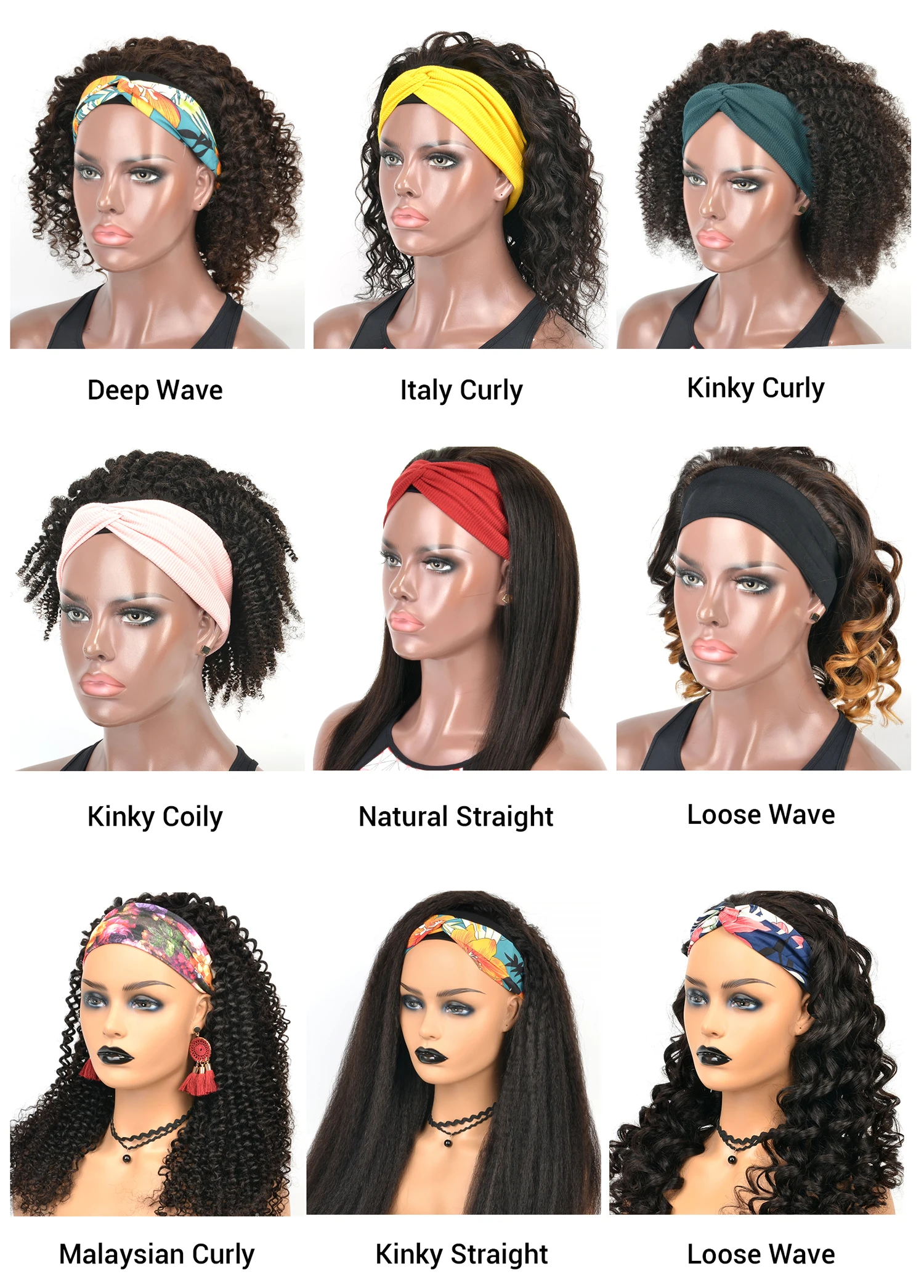 2020 affordable customized wig human hair kinky curly headband