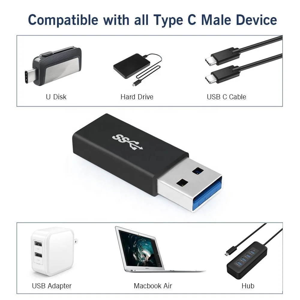 New Usb3.1 10gbps Usb 3.0 Type A Male To Usb 3.1 Typec Type C Usbc