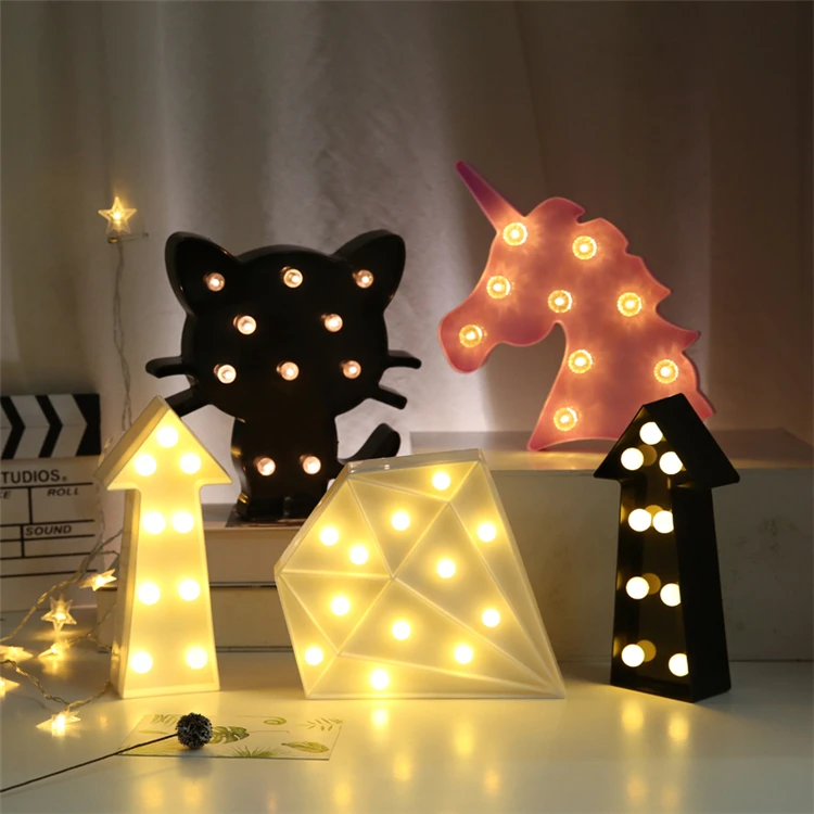 Children Decor Light 3D Lamp Novelty Luminaria Star Marquee Letter led night light