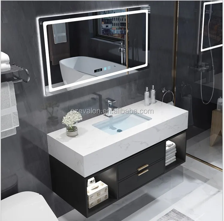 Led Bathroom Vanity Mirror With Shelf Marble Painting Poland Mirror