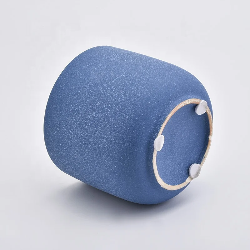 Customized matte blue votive candle jars home decor