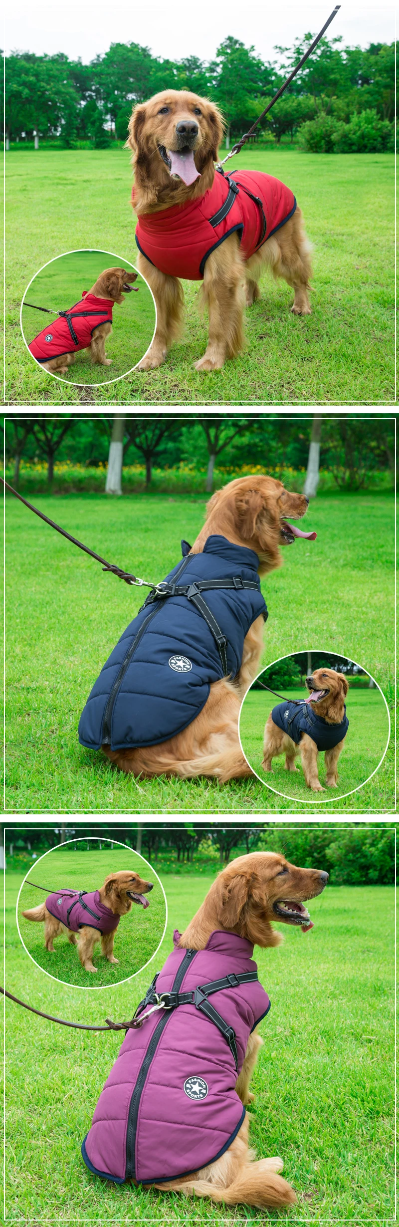 Oem/odm Custom Wholesale Luxury Winter Dog Clothes Pet Jacket Waterproof Small And Big Dog Coat